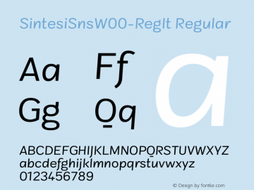SintesiSnsW00-RegIt Regular Version 1.00 Font Sample