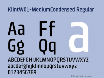 KlintW01-MediumCondensed Regular Version 1.00图片样张