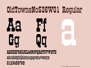 OldTowneNo536W01 Regular Version 1.00 Font Sample