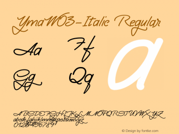 YmaW03-Italic Regular Version 1.00图片样张