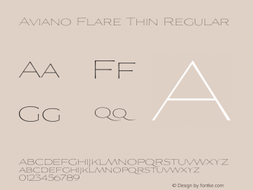 Aviano Flare Thin Regular Version 1.10 Font Sample