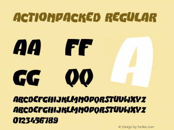 ActionPacked Regular Macromedia Fontographer 4.1.5 5/26/97图片样张