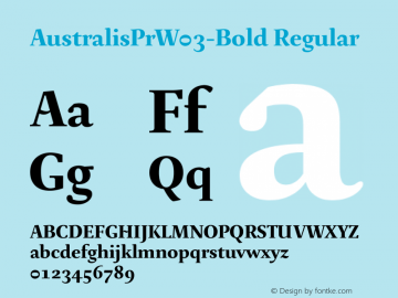AustralisPrW03-Bold Regular Version 1.00 Font Sample