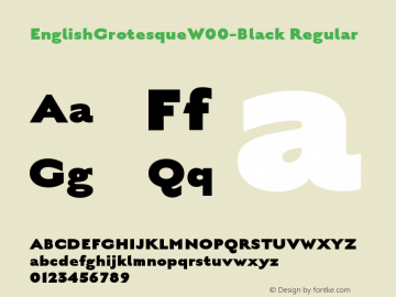 EnglishGrotesqueW00-Black Regular Version 1.00图片样张