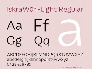 IskraW01-Light Regular Version 1.00 Font Sample