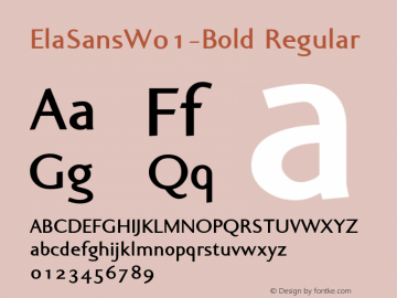 ElaSansW01-Bold Regular Version 1.00 Font Sample