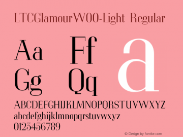 LTCGlamourW00-Light Regular Version 1.00 Font Sample