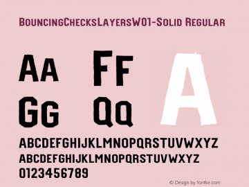 BouncingChecksLayersW01-Solid Regular Version 1.00 Font Sample