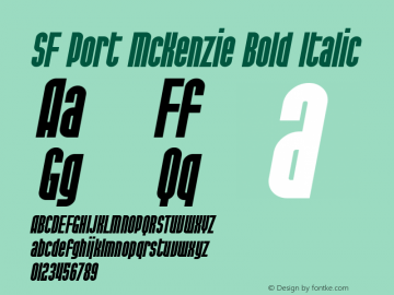 SF Port McKenzie Bold Italic ver 1.0; 1999. Freeware for non-commercial use.图片样张