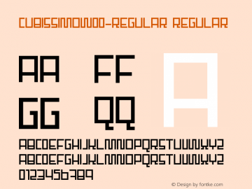 CubissimoW00-Regular Regular Version 1.10 Font Sample