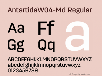 AntartidaW04-Md Regular Version 1.00 Font Sample