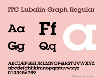 ITC Lubalin Graph Regular 001.002 Font Sample