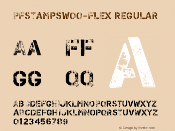 PFStampsW00-Flex Regular Version 2.00 Font Sample