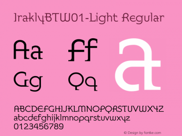 IraklyBTW01-Light Regular Version 1.00 Font Sample
