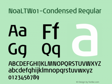 NoaLTW01-Condensed Regular Version 1.01 Font Sample