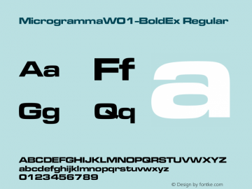MicrogrammaW01-BoldEx Regular Version 1.01 Font Sample