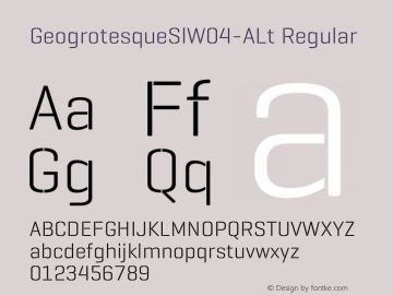 GeogrotesqueSlW04-ALt Regular Version 1.00图片样张