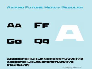 Aviano Future Heavy Regular Version 1.10 Font Sample