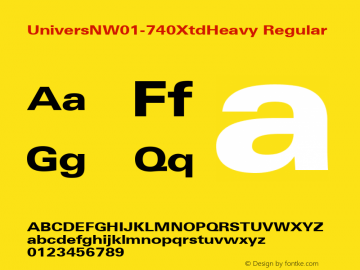 UniversNW01-740XtdHeavy Regular Version 1.1图片样张
