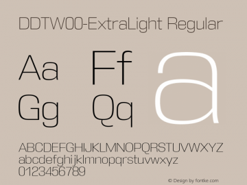 DDTW00-ExtraLight Regular Version 1.40图片样张