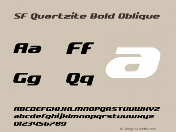 SF Quartzite Bold Oblique v2.0 - Freeware Font Sample