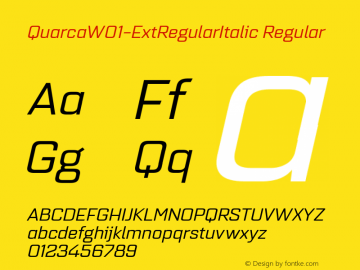 QuarcaW01-ExtRegularItalic Regular Version 1.00图片样张