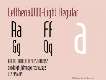 LeftheriaW00-Light Regular Version 2.10 Font Sample