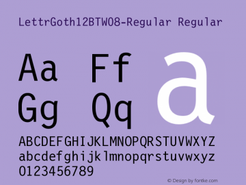 LettrGoth12BTW08-Regular Regular Version 1.00 Font Sample