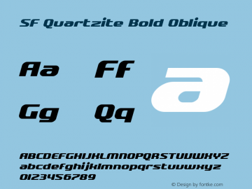 SF Quartzite Bold Oblique ver 2.0; 1999. Freeware for non-commercial use.图片样张