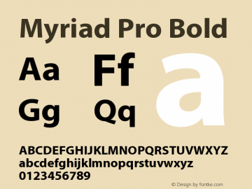 Myriad Pro Bold OTF 1.006;PS 001.000;Core 1.0.23;hotunix 1.28图片样张
