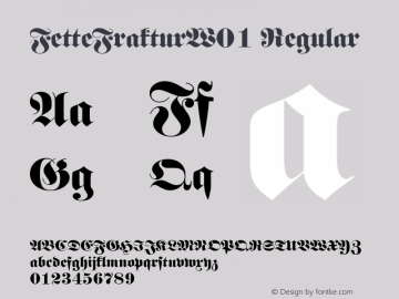 FetteFrakturW01 Regular Version 1.00 Font Sample