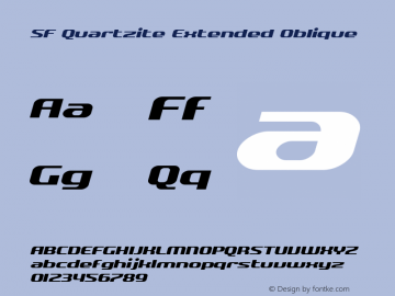 SF Quartzite Extended Oblique v2.0 - Freeware Font Sample