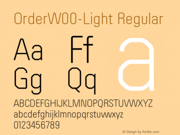OrderW00-Light Regular Version 2.00 Font Sample
