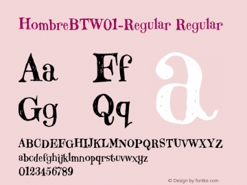 HombreBTW01-Regular Regular Version 1.00 Font Sample