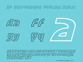 SF Retroesque Outline Italic v1.0 - Freeware图片样张