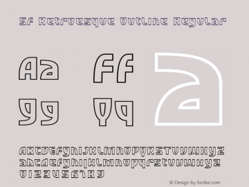 SF Retroesque Outline Regular Version 2.1 Font Sample