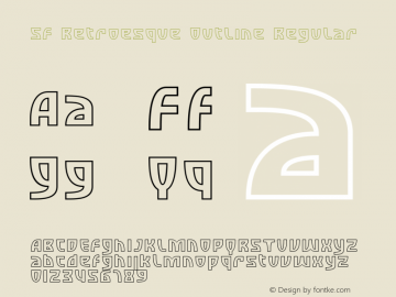 SF Retroesque Outline Regular v1.0 - Freeware Font Sample