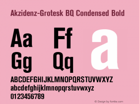 Akzidenz-Grotesk BQ Condensed Bold 001.001 Font Sample