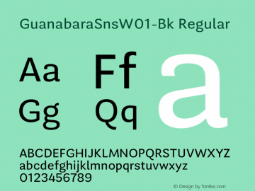 GuanabaraSnsW01-Bk Regular Version 1.00 Font Sample