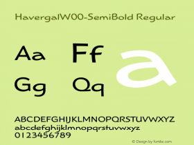 HavergalW00-SemiBold Regular Version 1.00 Font Sample