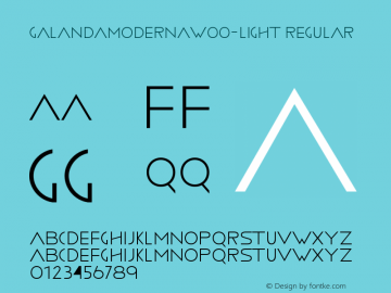 GalandaModernaW00-Light Regular Version 1.00 Font Sample