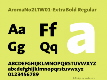 AromaNo2LTW01-ExtraBold Regular Version 1.01 Font Sample