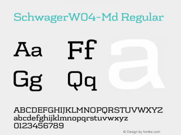 SchwagerW04-Md Regular Version 1.00 Font Sample