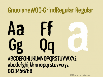 GnuolaneW00-GrindRegular Regular Version 1.00 Font Sample