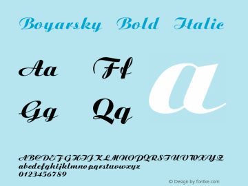 Boyarsky Bold Italic 1.0 Wed May 26 20:27:56 1993 Font Sample