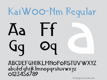 KaiW00-Nm Regular Version 1.00 Font Sample