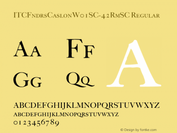 ITCFndrsCaslonW01SC-42RmSC Regular Version 1.00 Font Sample