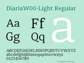 DiariaW00-Light Regular Version 1.00 Font Sample