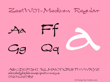 ZestW01-Medium Regular Version 1.1 Font Sample