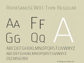 RopaSansSCW01-Thin Regular Version 1.10 Font Sample